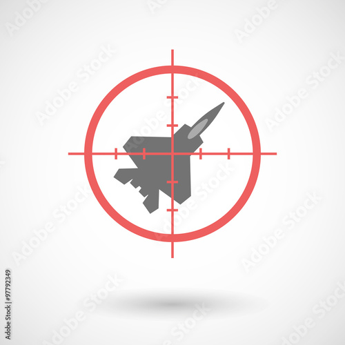 Red crosshair icon targeting a combat plane
