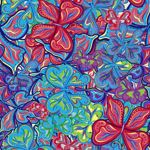 Seamless vector pattern with butterflies for textile  fabric or wallpaper