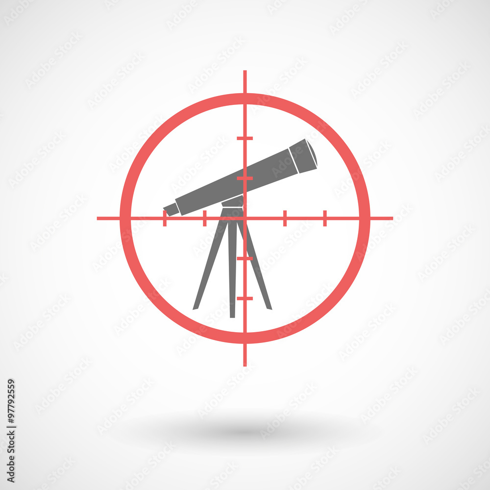 Red crosshair icon targeting a telescope Red crosshair icon targeting a telescope