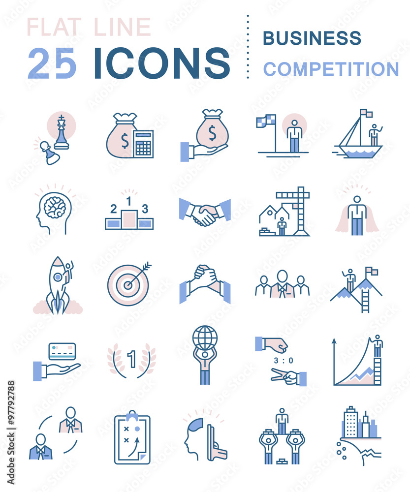 Set Vector Flat Line Icons Set Vector Flat Line Icons