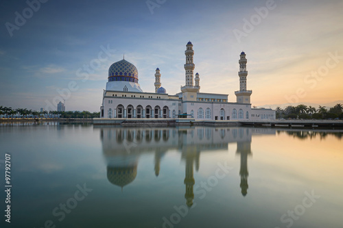 Kota Kinabalu City Mosque at Borneo Sabah, Malaysia (Soft focus, slight motion blur)
