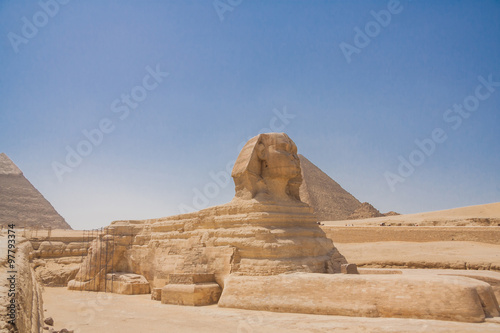 Sphinx and Pyramid in Giza