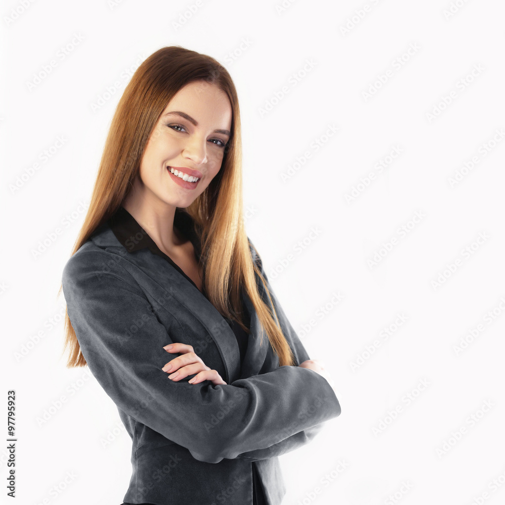 Portrait of a young business woman smiling Portrait of a young business woman smiling