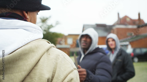  Rival gang members face off on city street