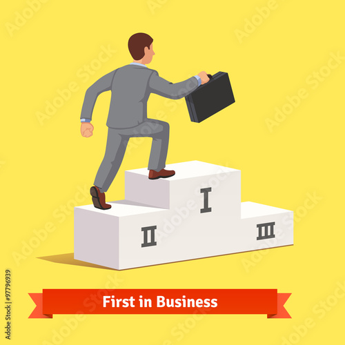 Climbing to business success concept