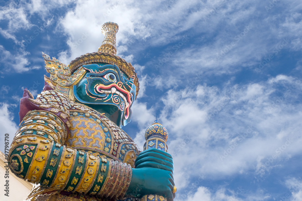 Fototapeta premium Giant statue in public temple in Thailand