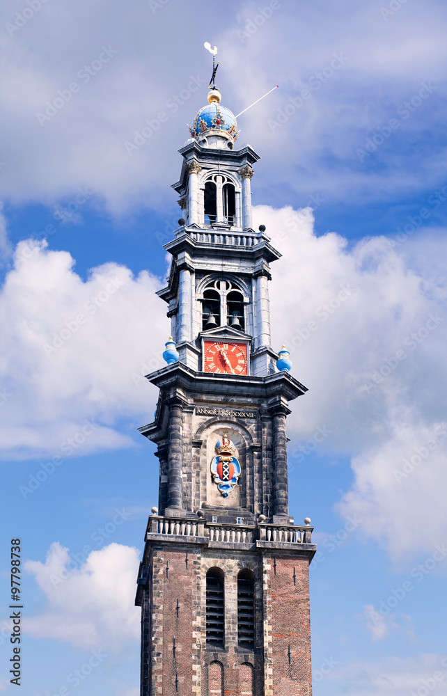 Western Tower, part of the Western Church, Amsterdam, Netherlands.