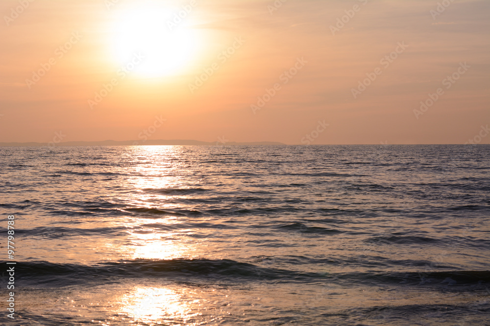 Beautiful sunset above the sea