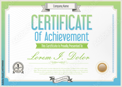 Vector certificate template