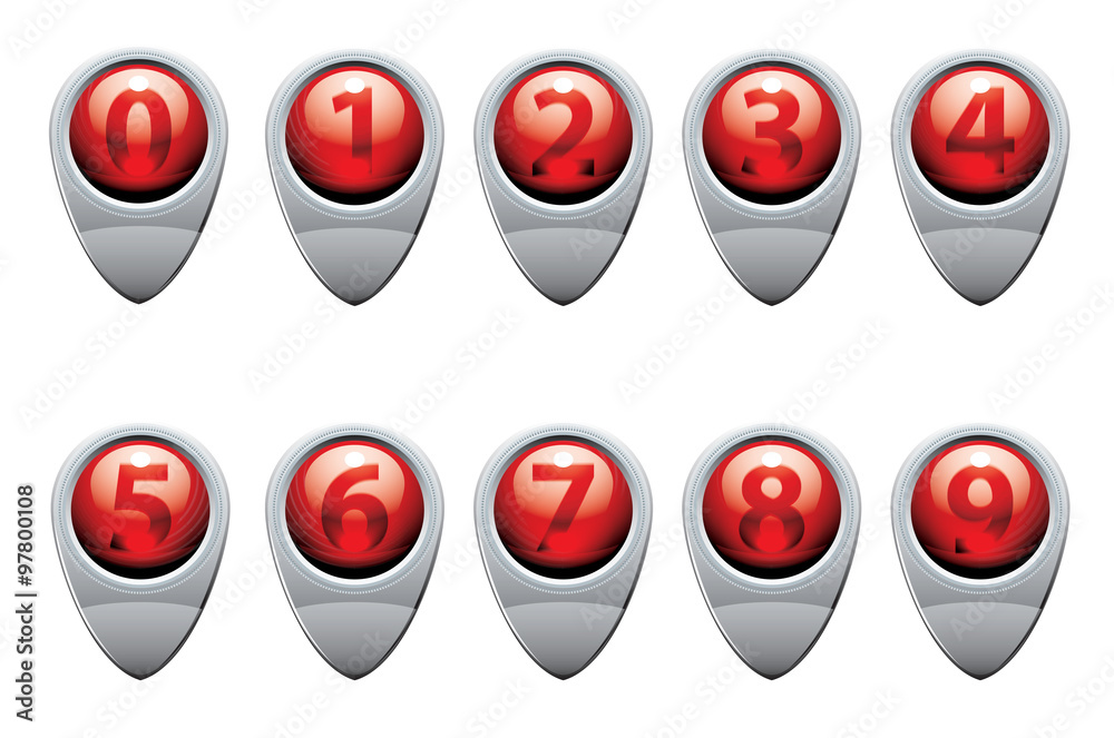 Set of numbered pointers