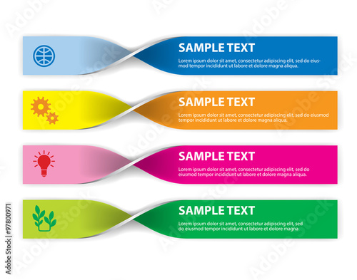 Set of infographics elements in the form of paper tapes for a va