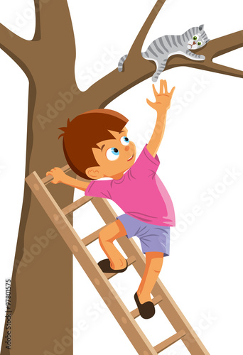 Brave boy rescues kitten in distress