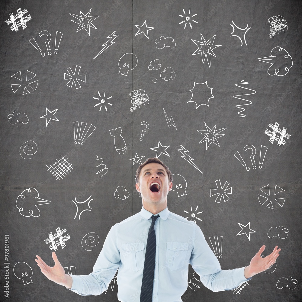 Composite image of shouting businessman Composite image of shouting businessman