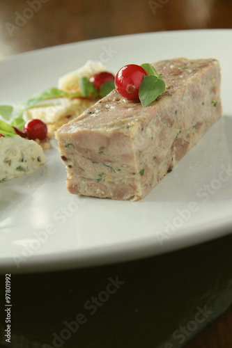 plated pork terrine starter