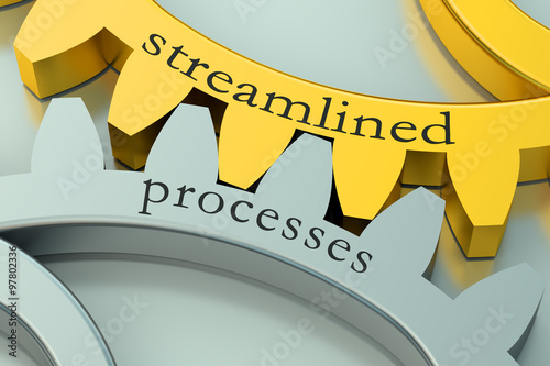 streamlined processes concept on the gearwheels