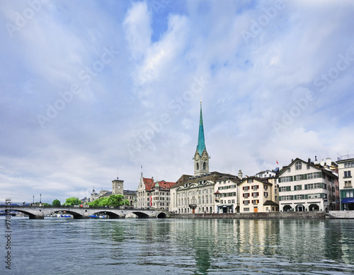 Picturesque, well preserved old city center of Zurich, Switzerland