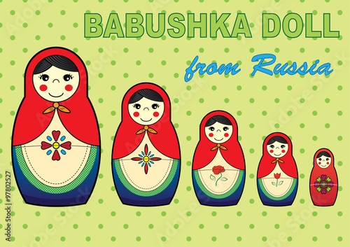 Matryoshka Russian Nesting Doll - Vector Illustration