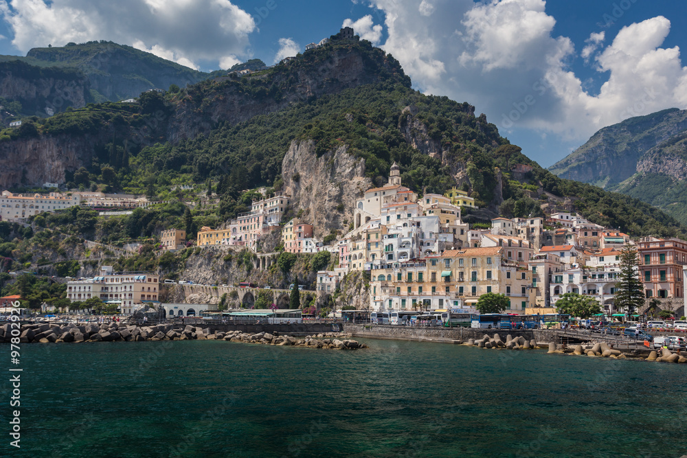 Fototapeta premium view of beautiful Amalfi