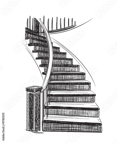 Drawn Staircase Sketch.
