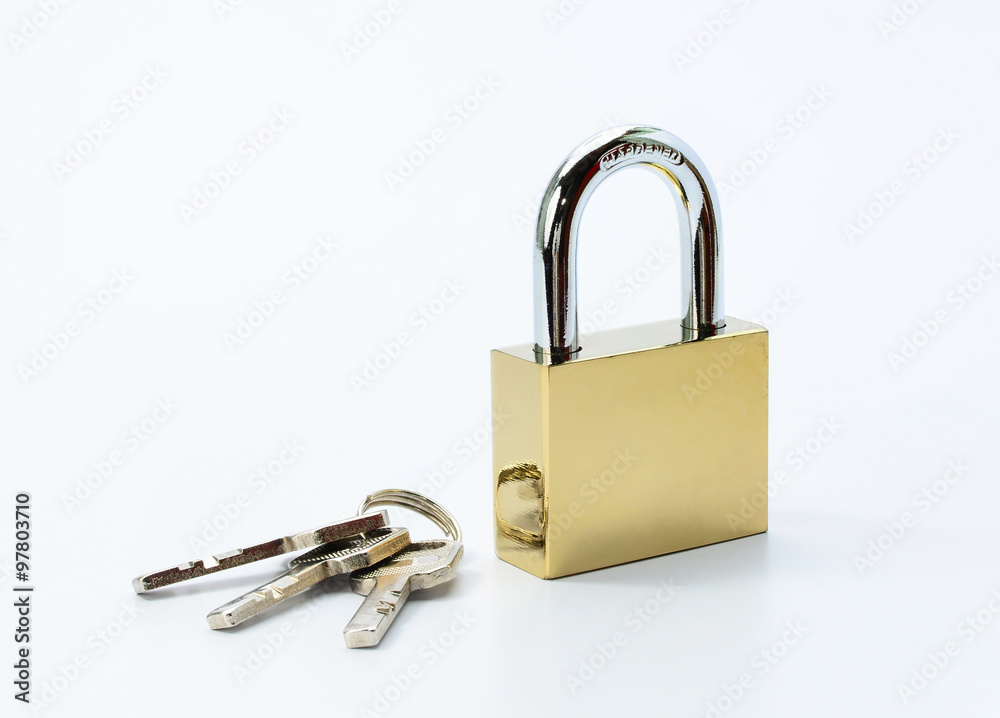 lock and keys isolated on white background lock and keys isolated on white background