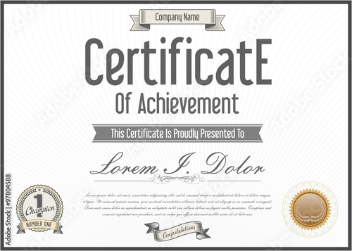 Gray certificate or diploma template