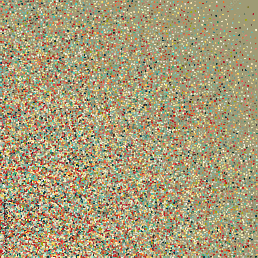 Fototapeta premium Flat colored ornament with retro halftone dots