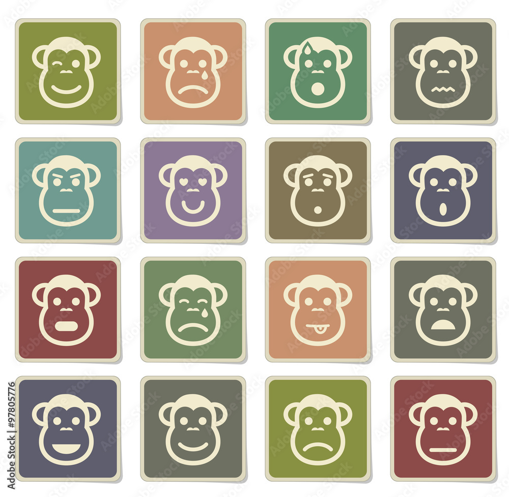 Monkey emotions simply icons