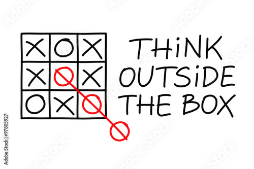Think Outside The Box Tic Tac Toe Illustration