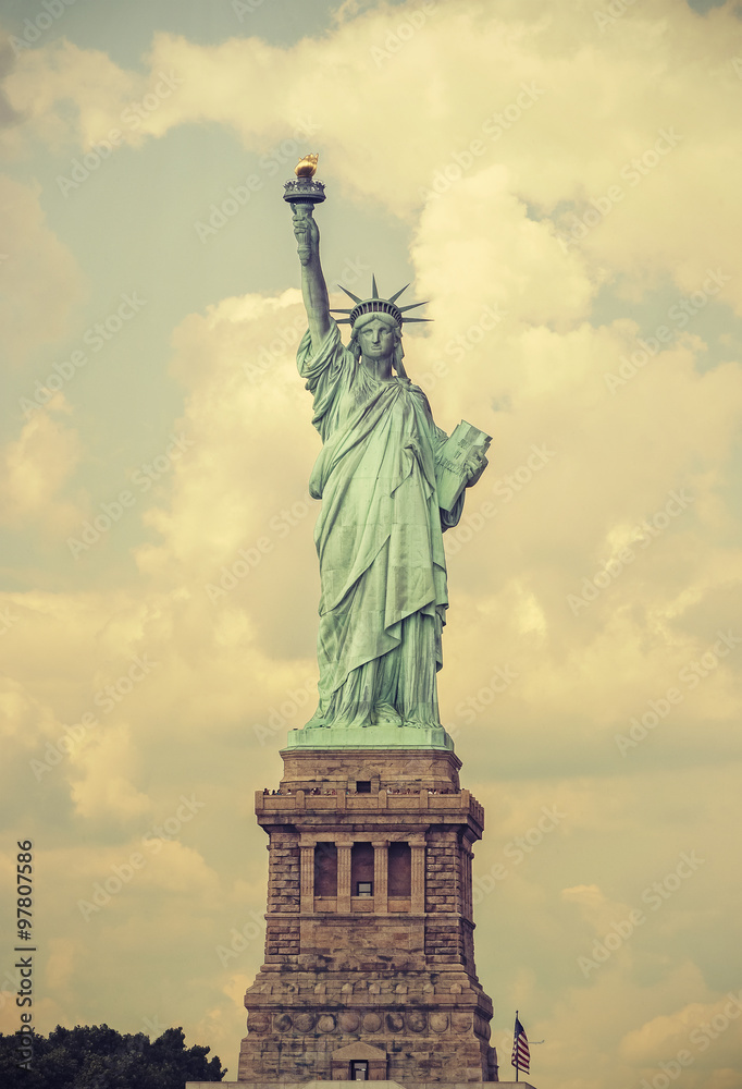 Vintage toned Statue of Liberty, NYC, USA