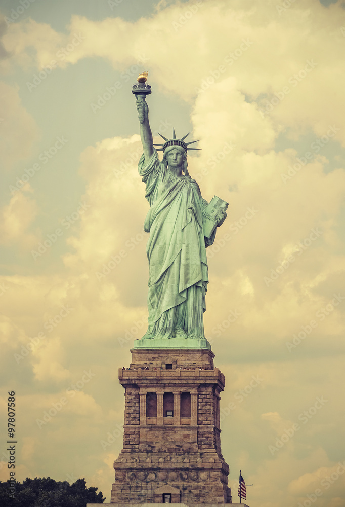 Obraz premium Vintage toned Statue of Liberty, NYC, USA