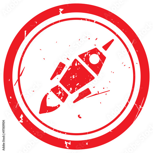 Red Rocket Launch rubber stamp