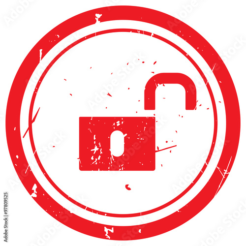 Red Unlock rubber stamp