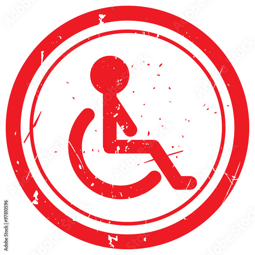 Red Wheel Chair rubber stamp