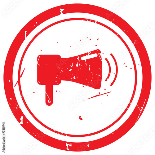 Red Megaphone rubber stamp