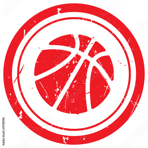 Red Basketball rubber stamp