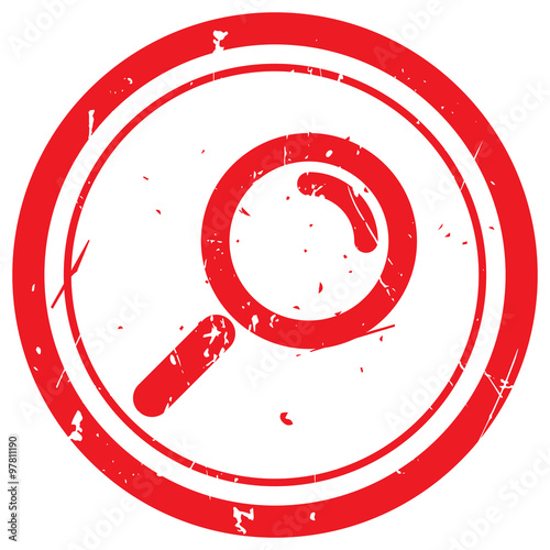 Red Magnifying Glass rubber stamp