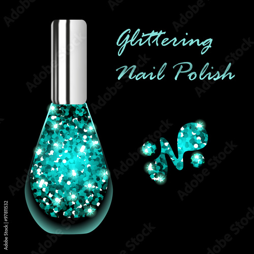 Vector illustration of blue nail polish