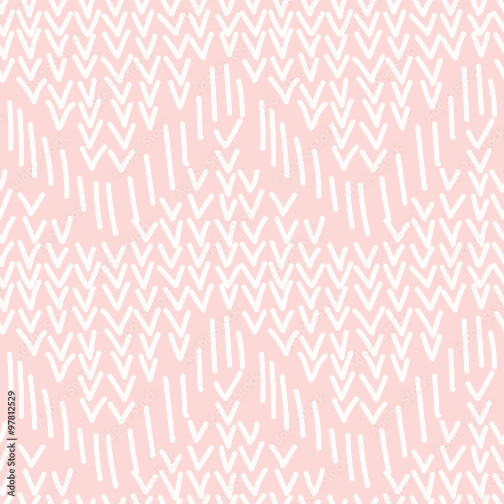 Hand drawn seamless rose and white random checkmark texture Hand drawn seamless rose and white random checkmark texture