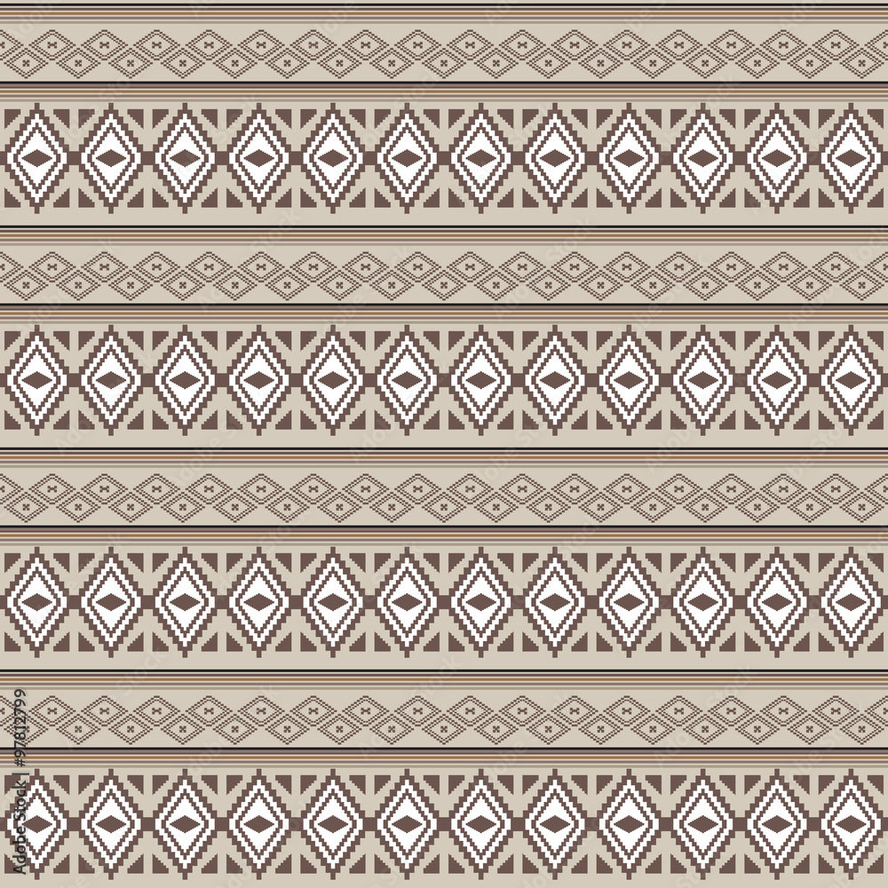 Vector seamless texture. Ethnic tribal geometric pattern. Aztec ornamental style