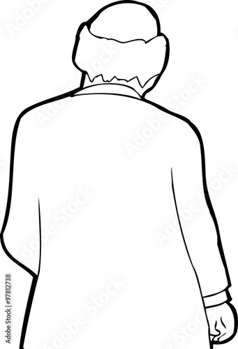 Outline of Balding Businessman