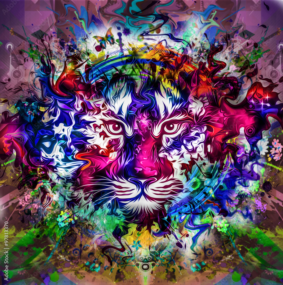 Fototapeta premium тигр на абстрактном фоне