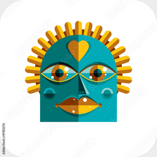 Avant-garde avatar, personality face created in cubism style. 