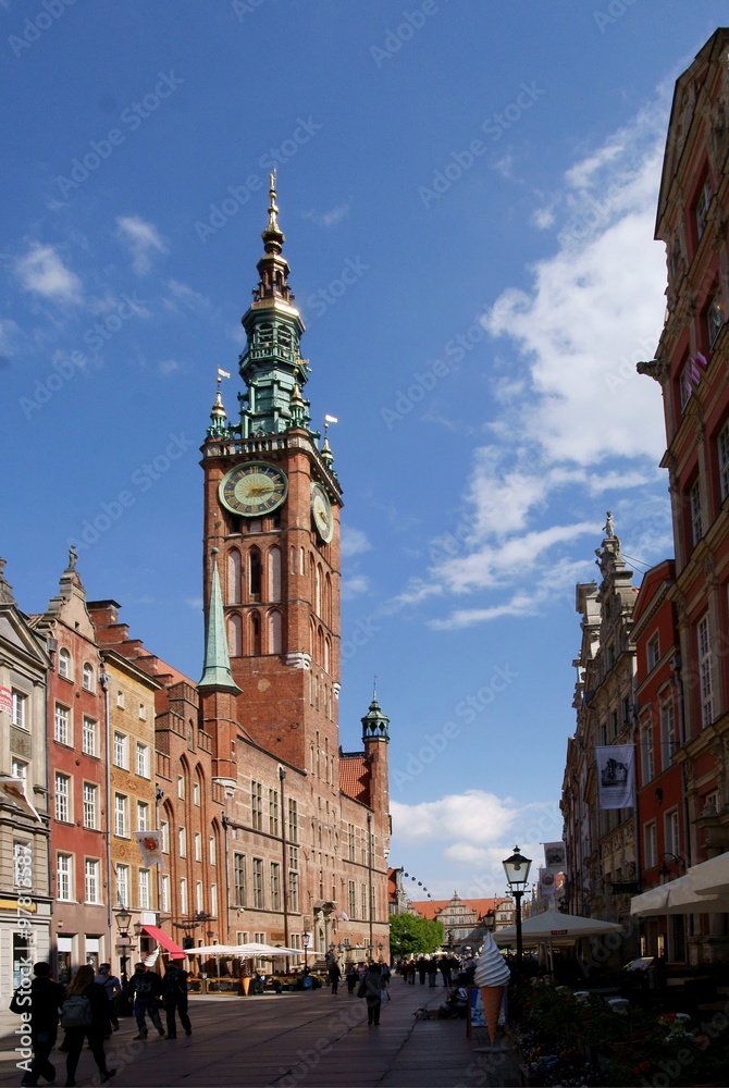 cityscape of Gdansk with old buildings