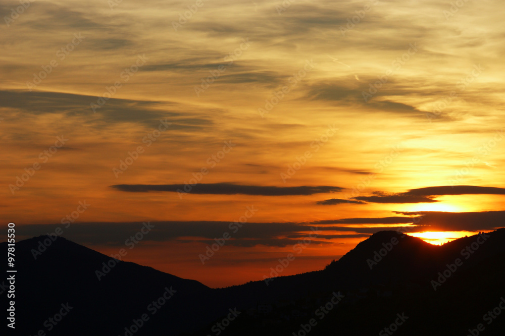 The sky at sunset