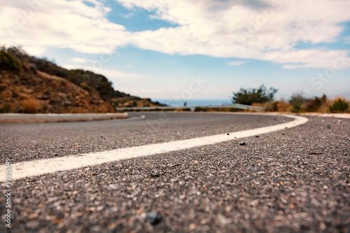 Low Angle View Of Mountain Road