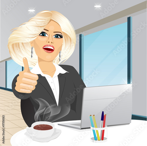 business woman working on laptop 