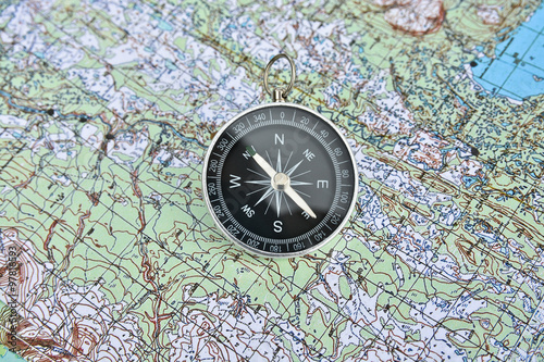 Map and compass. © sergunt