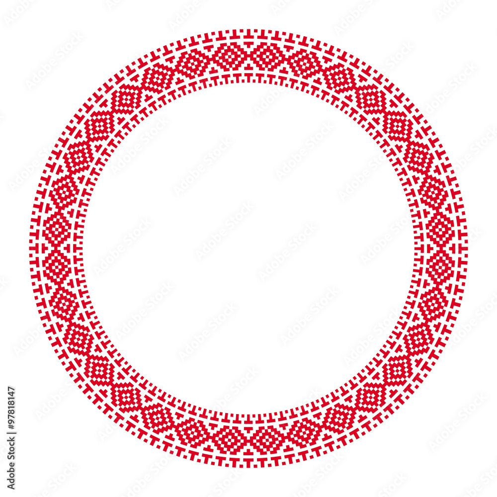 Traditional Slavic round embroidery