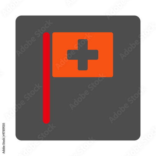 Hospital Flag Flat Button
