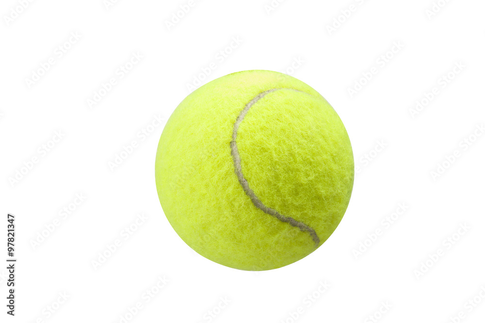 tennis ball yellow on the white backgroound